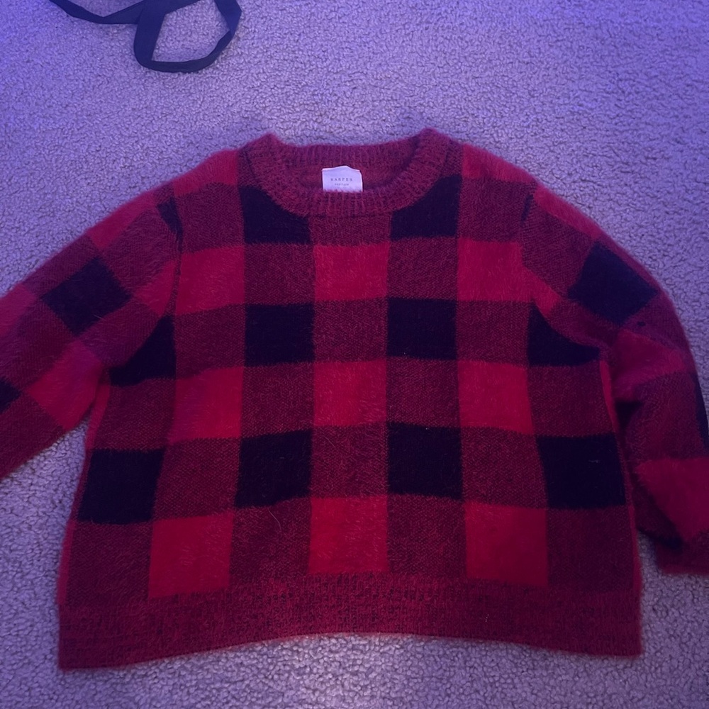 Red plaid sweater